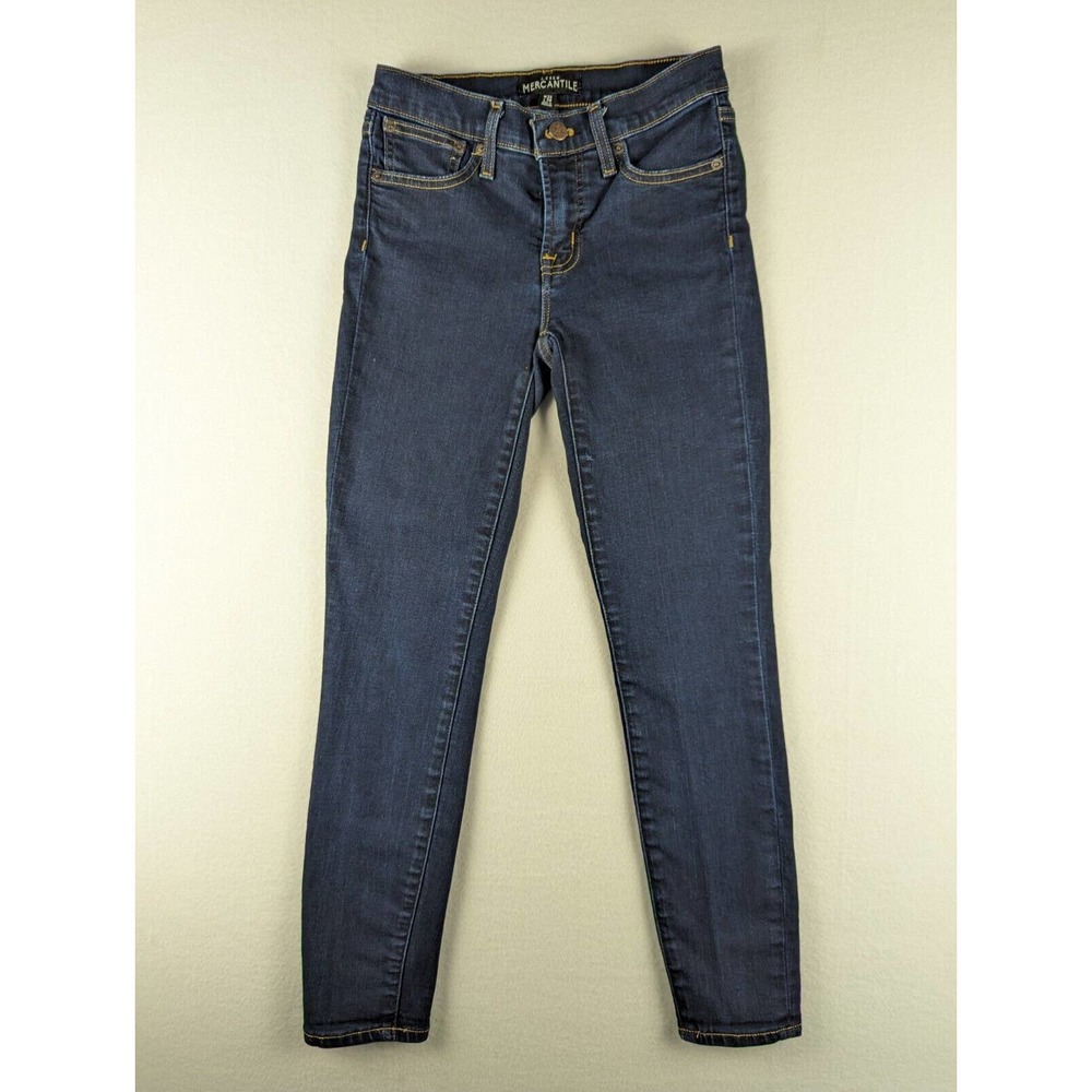 J. Crew Mercantile Skinny Jeans Dark Wash Mid Rise C9176 Size W24 L28